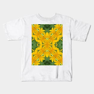 Yellow Petal Pattern Kids T-Shirt